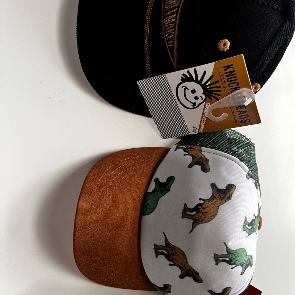 Dinosaur Adventure Kids Cap Set - Black and Brown